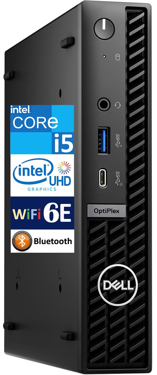 Dell Optiplex 7020 Micro Form Factor Business Mini Desktop (Intel i5-14500T, Intel UHD 770, 16GB DDR5, 256GB M.2 PCIe SSD, WiFi 6E, RJ-45, 5X USB-A, 1x USB-C, Display Port, HDMI, Win 11 Pro)