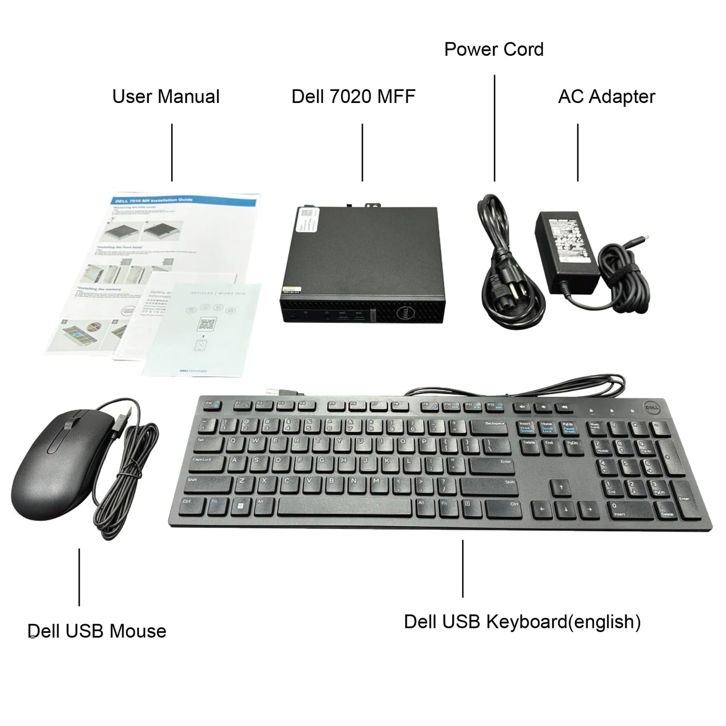 Dell OptiPlex 7020 7000 MFF Intel i5-12500T (Beats Intel i7-11700T), 16GB DDR5 RAM, 512GB NVMe SSD, WiFi 6E, DisplayPort, Wired KB & Mouse,w/USB3.1 128GB, Windows 11Pro, Business Desktop