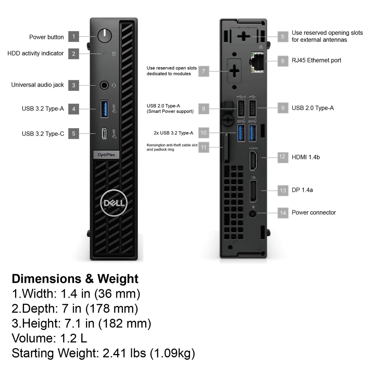 Dell OptiPlex 7020 7000 MFF Intel i5-12500T (Beats Intel i7-11700T), 16GB DDR5 RAM, 512GB NVMe SSD, WiFi 6E, DisplayPort, Wired KB & Mouse,w/USB3.1 128GB, Windows 11Pro, Business Desktop