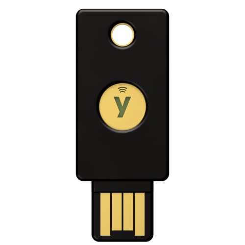 Yubico Security Key, YubiKey 5, NFC Login, U2F, FIDO2, USB-A Ports, Dual Verification, Heavy Duty, Shock Resistant, Waterproof