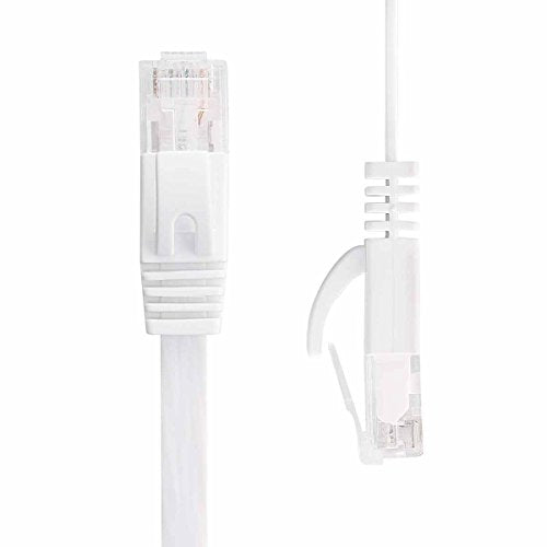 Jadaol Cat 6 Ethernet Cable 15 ft - Flat Internet Network Lan patch cord, faster than Cat5e/Cat5 - Slim Cat6 High Speed Computer wire With Snagless Rj45 Connectors for Router, PS4, Xobx, 15 feet White