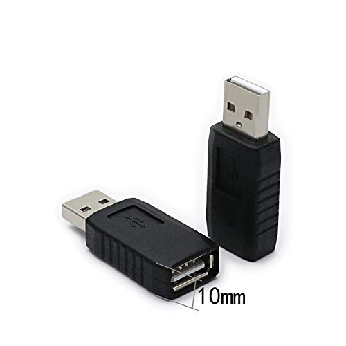 2 Pack USB 2.0 AF/AM Adapter Type A Female to USB A Male Adapter Connector Converter Plug