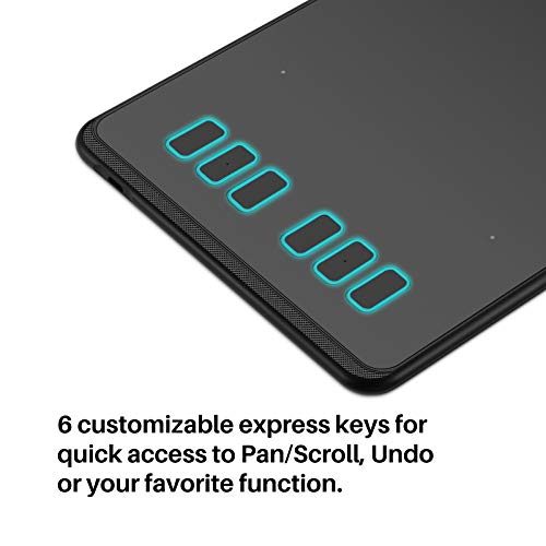 HUION Inspiroy H640P Graphics Drawing Tablet with Battery-Free Stylus 8192 Pressure Sensitivity 6 Customized Hot Keys, Digital Pen Tablet for Linux, Mac, Windows PC and Android