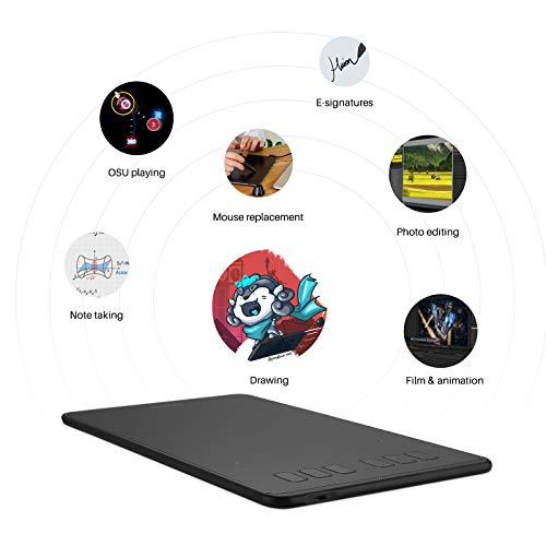 HUION Inspiroy H640P Graphics Drawing Tablet with Battery-Free Stylus 8192 Pressure Sensitivity 6 Customized Hot Keys, Digital Pen Tablet for Linux, Mac, Windows PC and Android