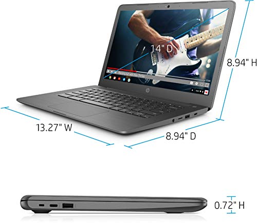 Newest HP 14-inch Chromebook Touchscreen Laptop, Intel Celeron N3350, 4GB RAM, 32GB eMMC SSD, Intel UHD Graphics, Chrome OS, Upto 10hrs Battery Life (Bundle with 128GB MicroSD Card & Sleeve)