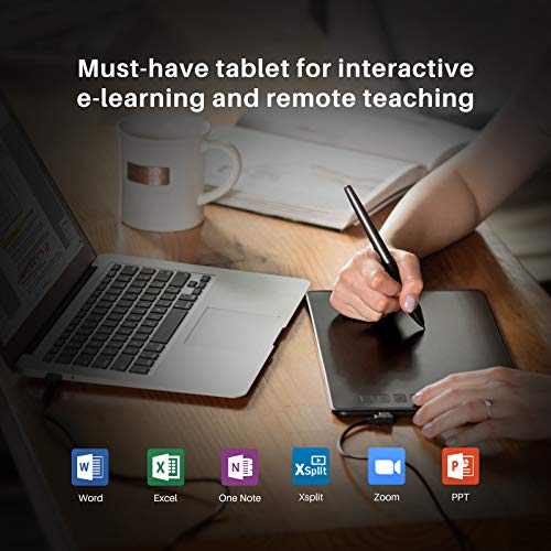 HUION Inspiroy H640P Graphics Drawing Tablet with Battery-Free Stylus 8192 Pressure Sensitivity 6 Customized Hot Keys, Digital Pen Tablet for Linux, Mac, Windows PC and Android