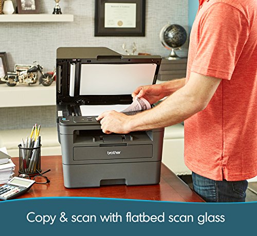 Brother DCP-L25 50DW Series Wireless Monochrome All-in-One Laser Printer - Print Copy Scan - Mobile Printing - Auto Duplex Printing - Up to 36 ppm - Up to 250 Sheets/Tray - ADF + HDMI Cable