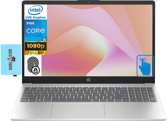 HP 15t-fd000 Business Laptop 15.6" IPS Touch FHD Display (Intel i5-1334U, 16GB RAM, 512GB PCIe SSD, Intel UHD Graphics, Backlit KYB, Fingerprint, WiFi 6, BT 5.3, Win11P) w/DKZ Hub USB Port Expander