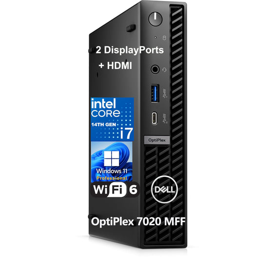 Dell OptiPlex 7020 MFF 7000 Micro Form Factor Mini Business Desktop Computer, 14th Gen Intel 20-Core i7-14700T up to 5.2GHz, 16GB DDR5 RAM, 512GB PCIe SSD, WiFi 6, DisplayPort, HDMI, Windows 11 Pro