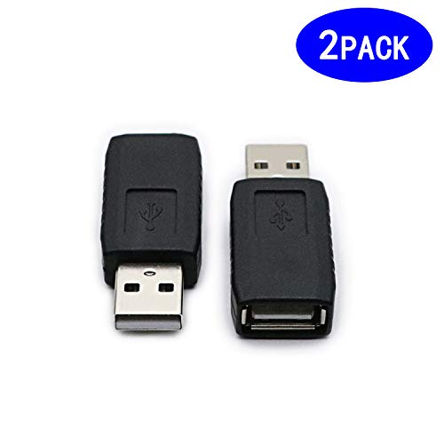 2 Pack USB 2.0 AF/AM Adapter Type A Female to USB A Male Adapter Connector Converter Plug