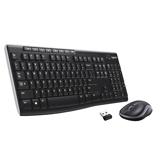 Logitech MK270 Wireless Keyboard and Mouse Combo for Windows, 2.4 GHz Wireless, Compact Mouse, 8 Multimedia and Shortcut Keys, 2-Year Battery Life, for PC, Laptop