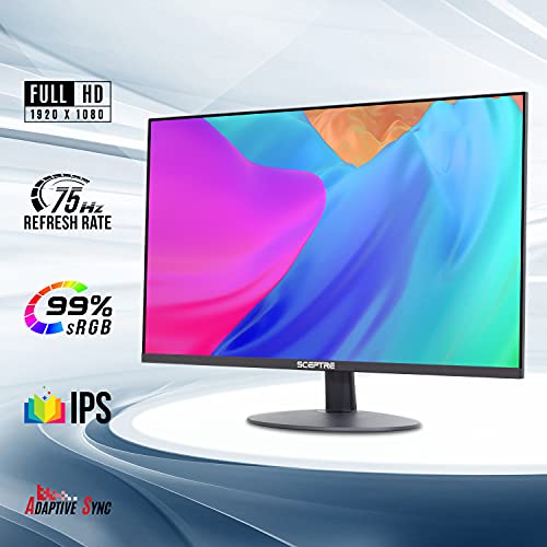 Sceptre IPS 27" LED Gaming Monitor 1920 x 1080p 75Hz 99% sRGB 320 Lux HDMI x2 VGA Build-in Speakers, FPS-RTS Machine Black (E278W-FPT Series)