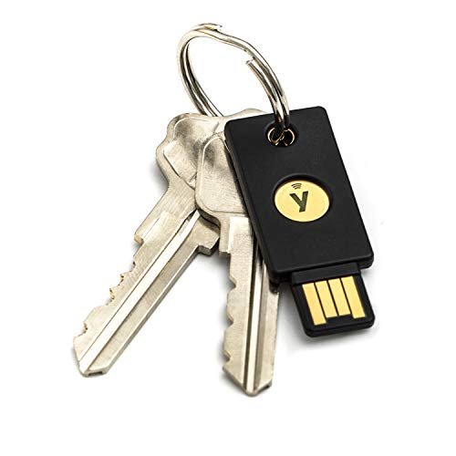 Yubico Security Key, YubiKey 5, NFC Login, U2F, FIDO2, USB-A Ports, Dual Verification, Heavy Duty, Shock Resistant, Waterproof