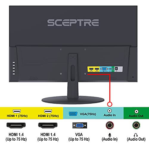 Sceptre IPS 27" LED Gaming Monitor 1920 x 1080p 75Hz 99% sRGB 320 Lux HDMI x2 VGA Build-in Speakers, FPS-RTS Machine Black (E278W-FPT Series)